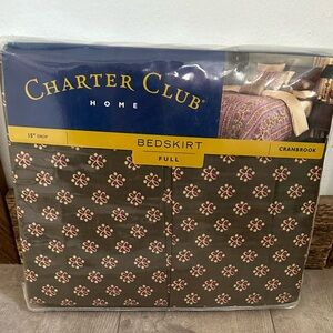 New Vintage Charter Club Full Bedskirt Cranbrook Sateen 15" Drop cottagecore